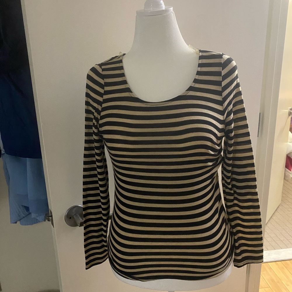 Striped Black and Tan Women's Top